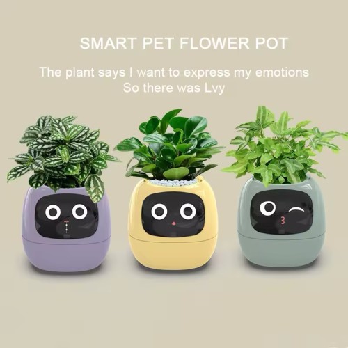 Artificial Intelligence AI Pet Flowerpot Planting Robot 7 Smart Sensors