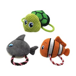Dog Squeaky Toy Chewing Turtle Fish pet Puppy Chew Plush Toy Accessories