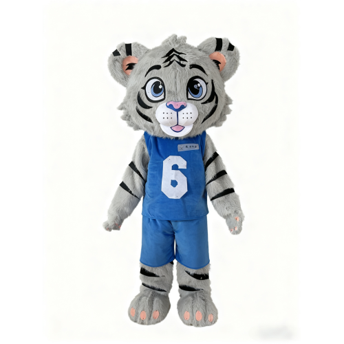 Customize Grey Tiger Cartoon Costume with Pants