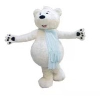 long fur plush pole bear mascot costume