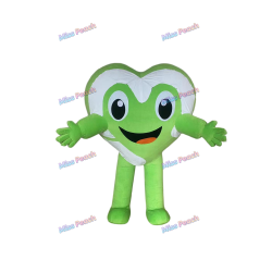Giant Inflatable Green Heart Mascot Costume