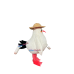 Long fur White Chicken Mascot Costume