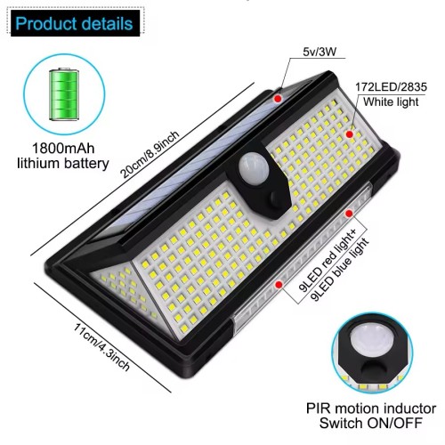 Solar Led Light Outdoor Garden Decoration Wall Lamp