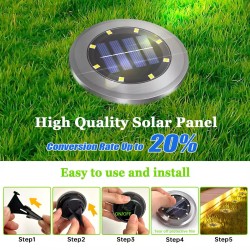 Solar Outdoor Lights Yards Drive Way step Decor Light Waterproof Solar Pathway Lights